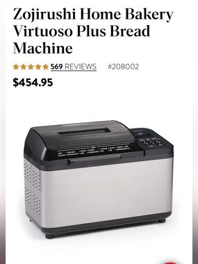 Zojirushi Virtuoso Plus Bread Machine - Stainless Black